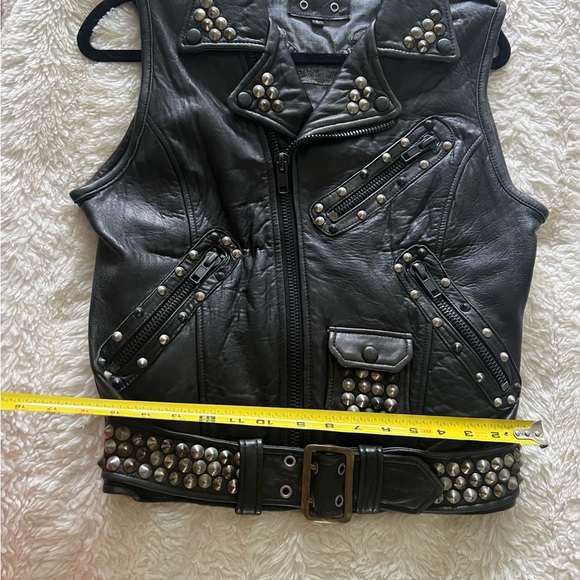 Robins Jeans leather Moto Vest - Picture 7 of 9